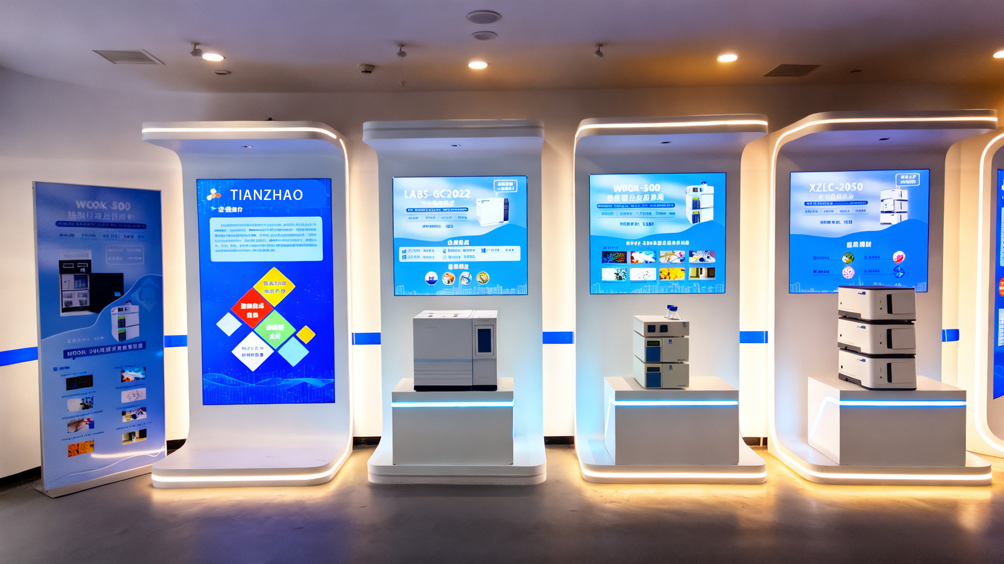 Tianzhao Instruments showroom with chromatography systems